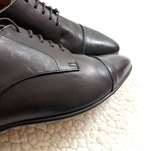 Aldo Ancede Leather Dark Brown & Black Lace Up Almond Toe Dress Shoes Size 12 - Picture 6 of 14